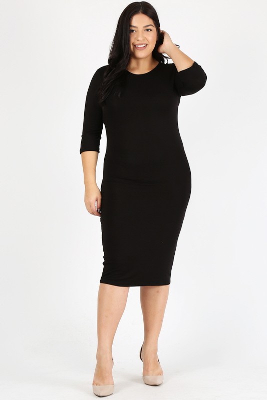  PLUS KNIT MIDI DRESS