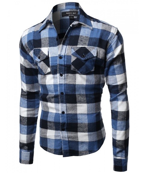 MEN PLAID LONG SLEEVE SHIRTS