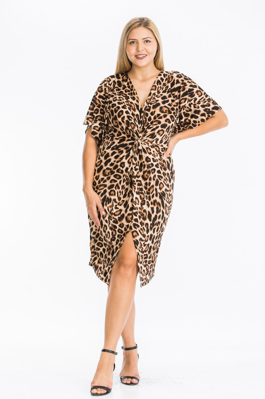 PLUS RIB BELTED DRESS