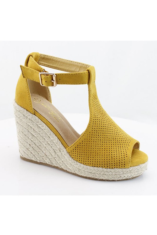 PEEP TOE LASER CUT WEDGE