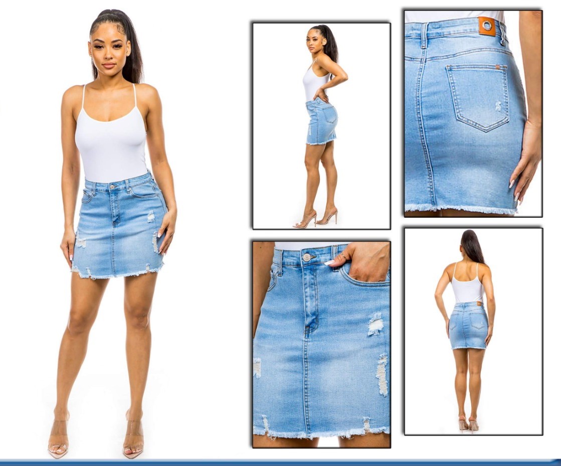 RIPPED DENIM SKIRTS