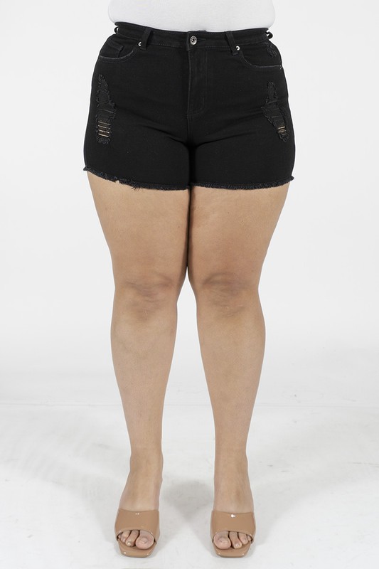 PLUS DENIM SHORTS