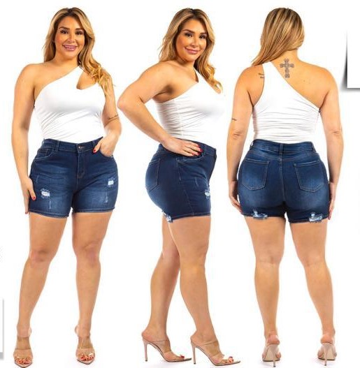 PLUS RIPPED SHORTS