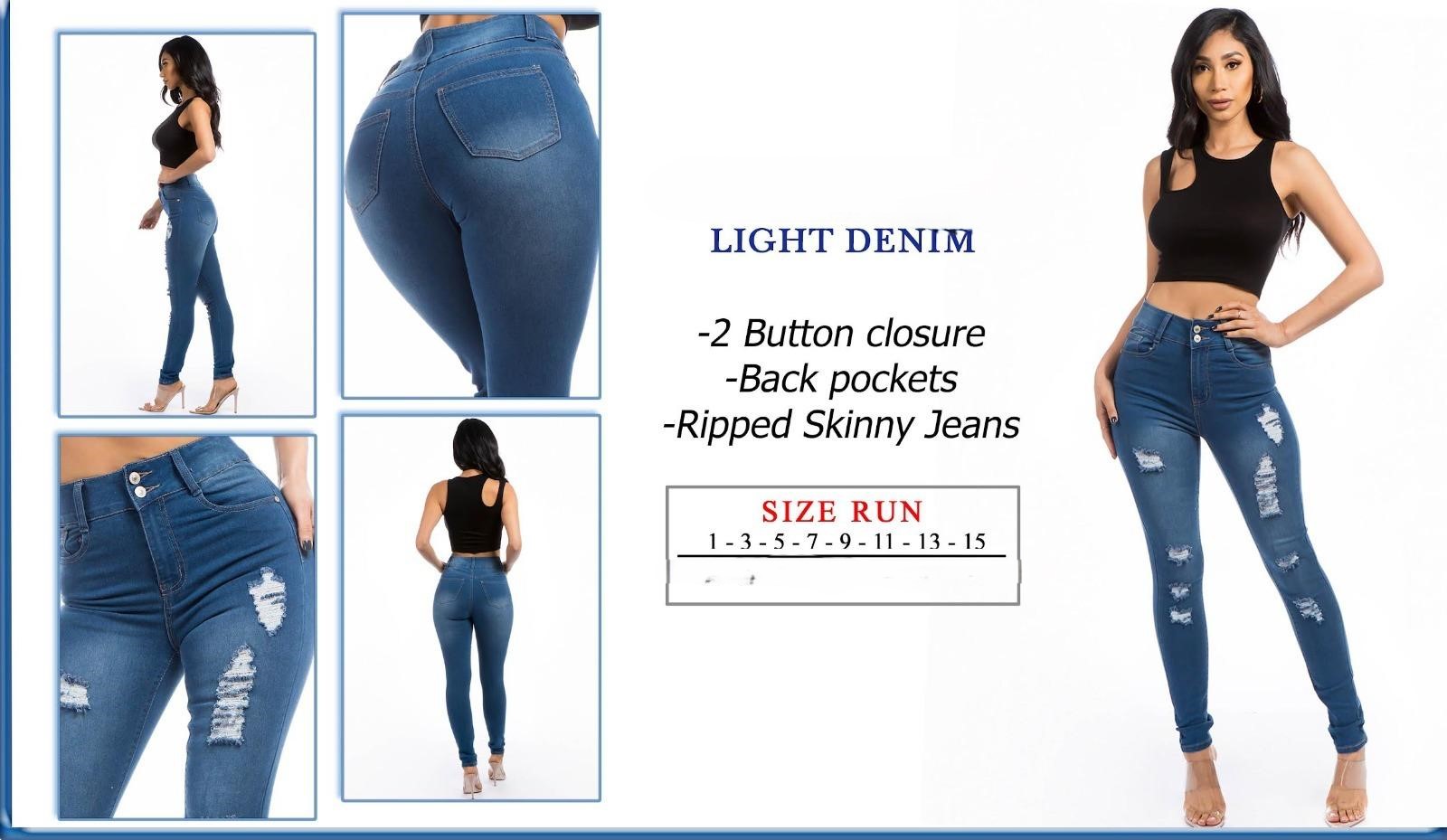 LADIES HIRISE RIPPED SKINNY