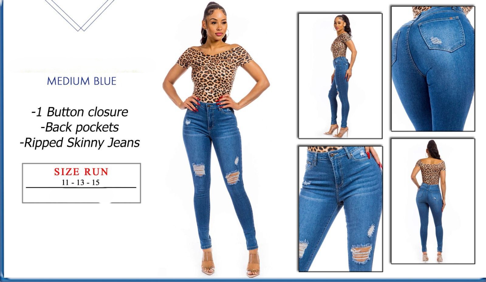 PLUS HIGHRISE RIPPED JEANS