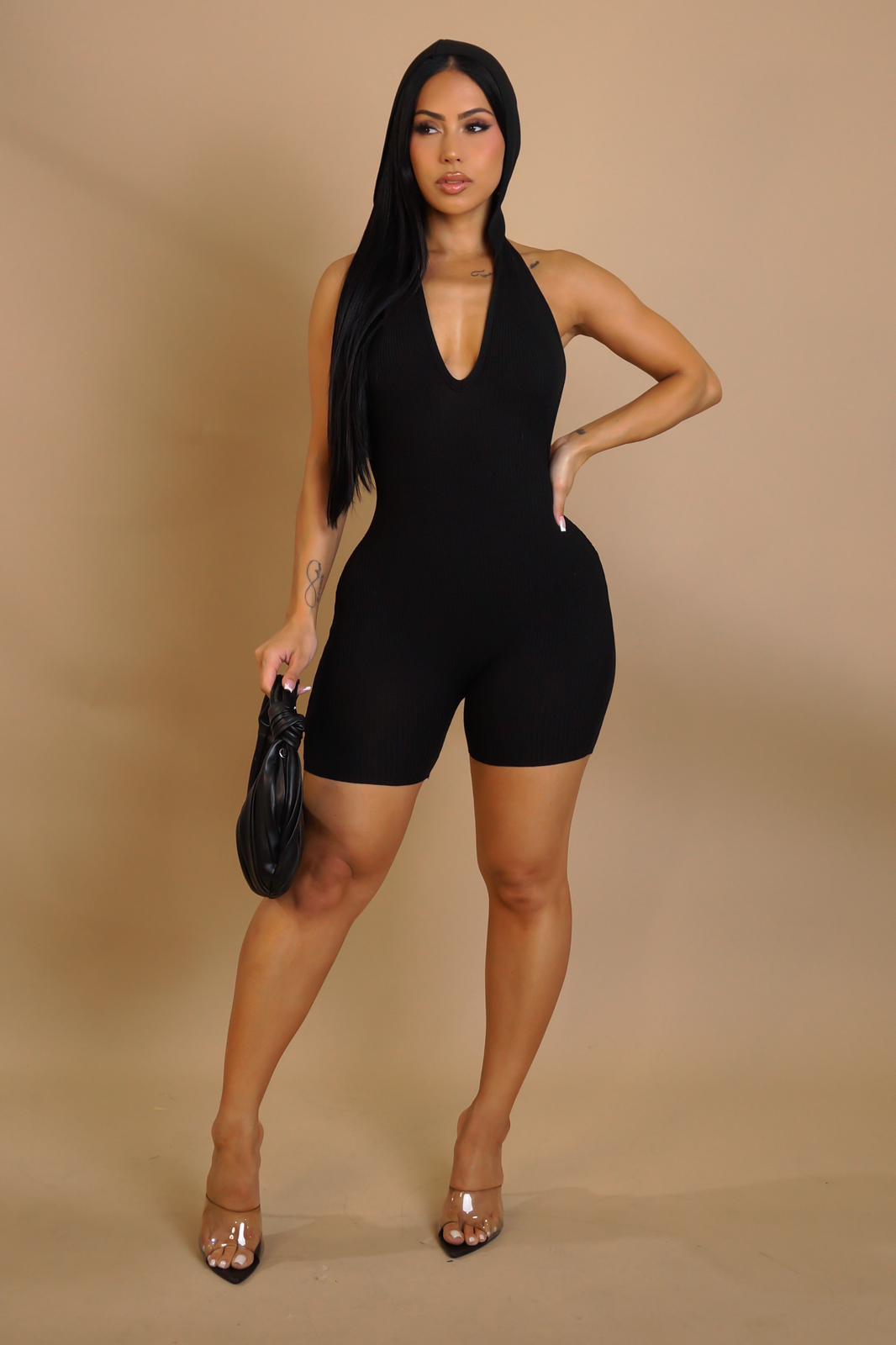 KNIT HOODIE BERMUDA ONESIE