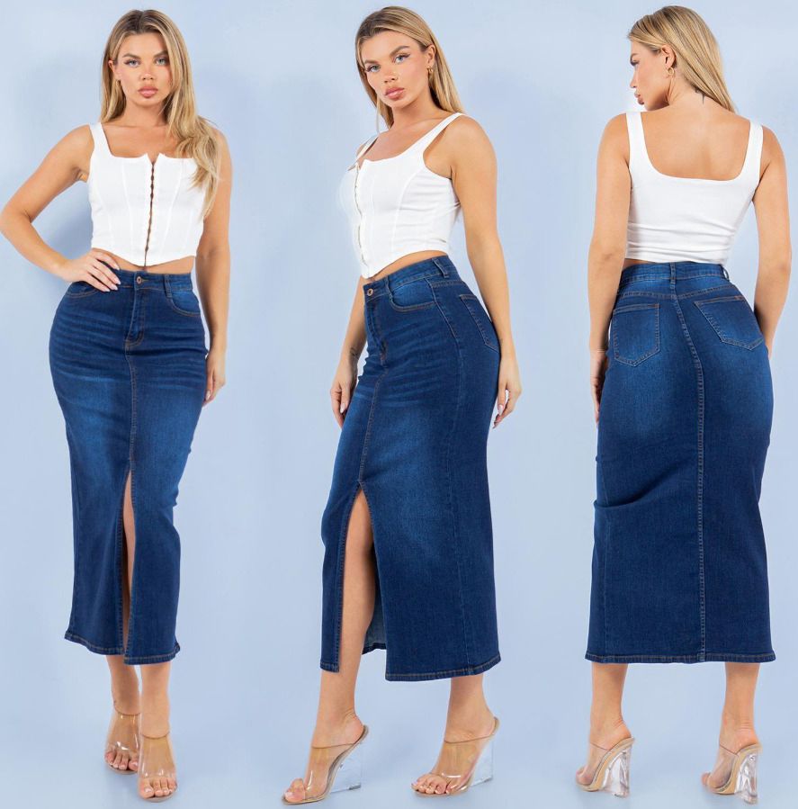 MAXI PENCIL JEANS SKIRTS