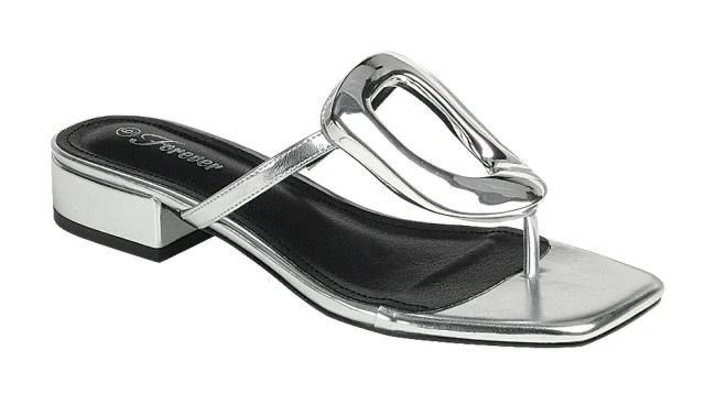 JEWEL THONG BOX HEEL