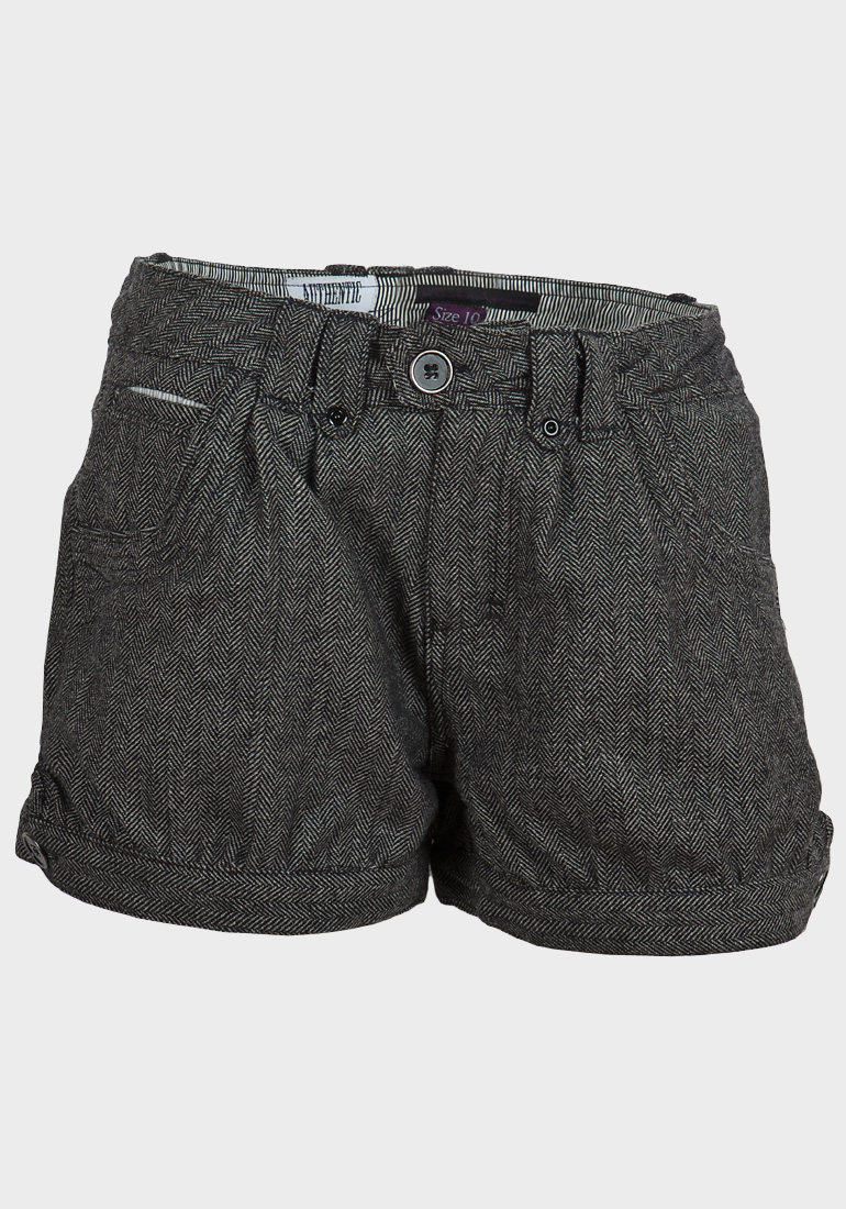 Casual Lds Herringbone Mini Shorts