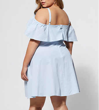 +SIZE CLDSHLDR DRESS