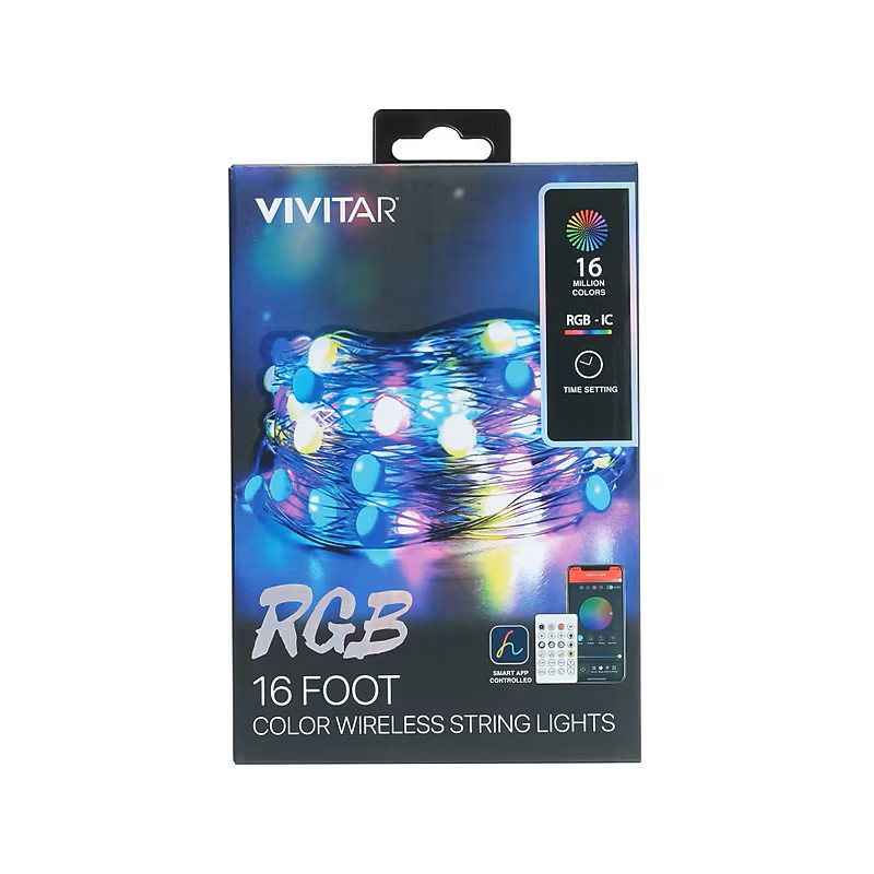 VIVITAR RGB 16FT COLOR WIRELESS STRING LIGHTS